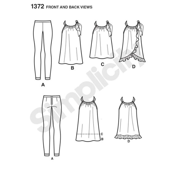 Simplicity Sewing Pattern 1372 Cynthia Rowley Dress Top Tunic Leggings 6-14 - Picture 2 of 3